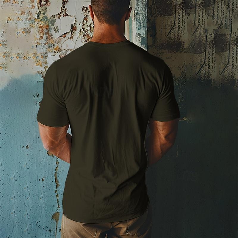 Veterans Day Men's Patriot Patriotic Veteran National Flag T shirt Tee Top Cotton Short Sleeve Graphic Shirt Black Burgundy Army Green Comfortable Tee Street Holiday Fashion Designer2