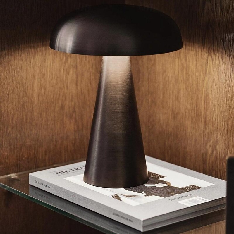 8" Mushroom Shaped Cordless Table Lamp Metal Rechargeable Touch Dimming Type-C Indoor Bedroom Living Room Dining Room Atmosphere Desk Lamp4