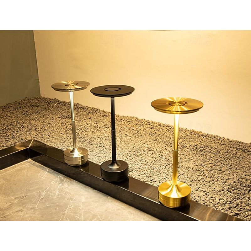 Aluminum Cordless Table Lamp Type-C Rechargeable Bedside Lamp with 3-Levels of Dimming Bedroom Living Room Restaurant4