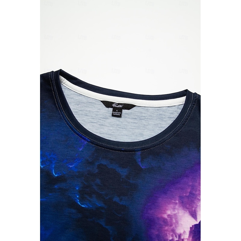 Women's T Shirt Basic Print Short Sleeve Regular Tops Round Neck Daily Weekend Purple4