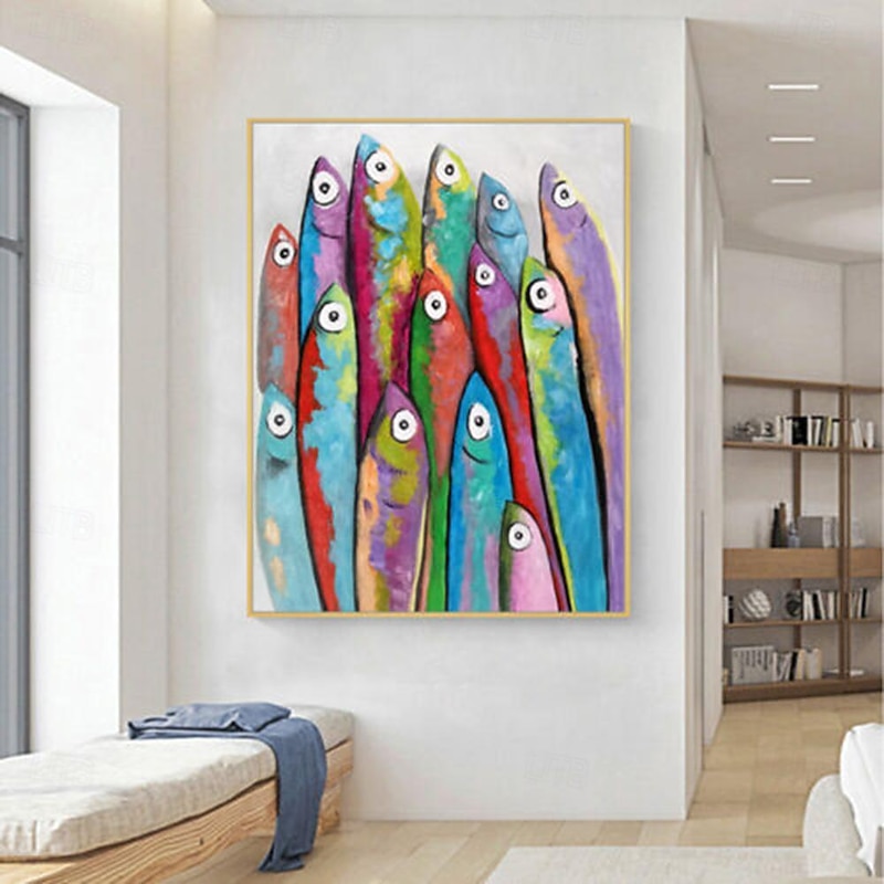 Hand Painted Fish Oil Painting On Canvas  Modern painting artwork wall painting for Home Decoration Wall Art painting animal painting4