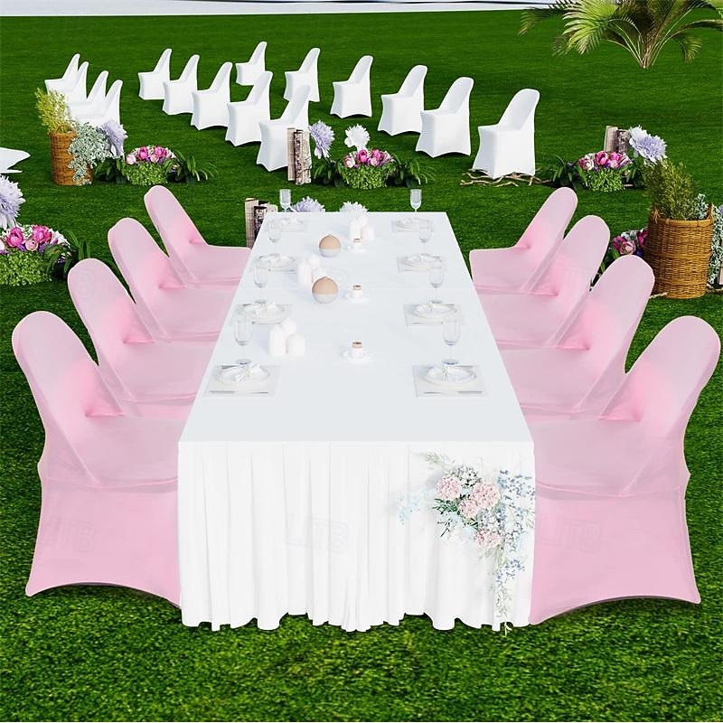 Stretch Spandex Folding Chair Covers 1PCS Universal Fitted Chair Cover Protector for WeddingParty Banquet Holidays Celebration Decoration3