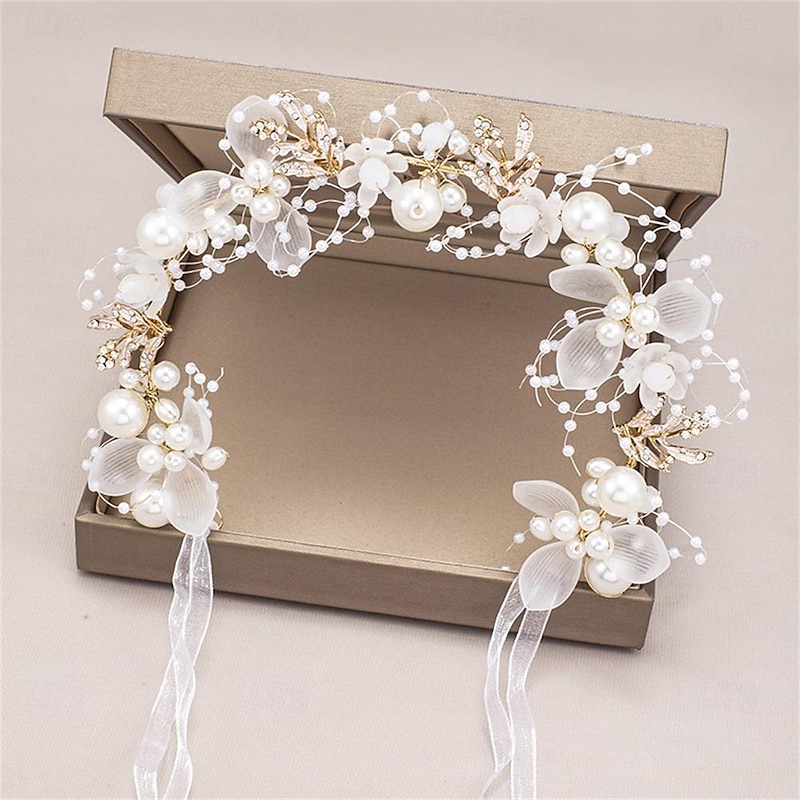 Bride Headband Wreath European And American Handmade Pearl Flower Headband New Forest Style Hair Accessories Super Fairy Bride Headband3
