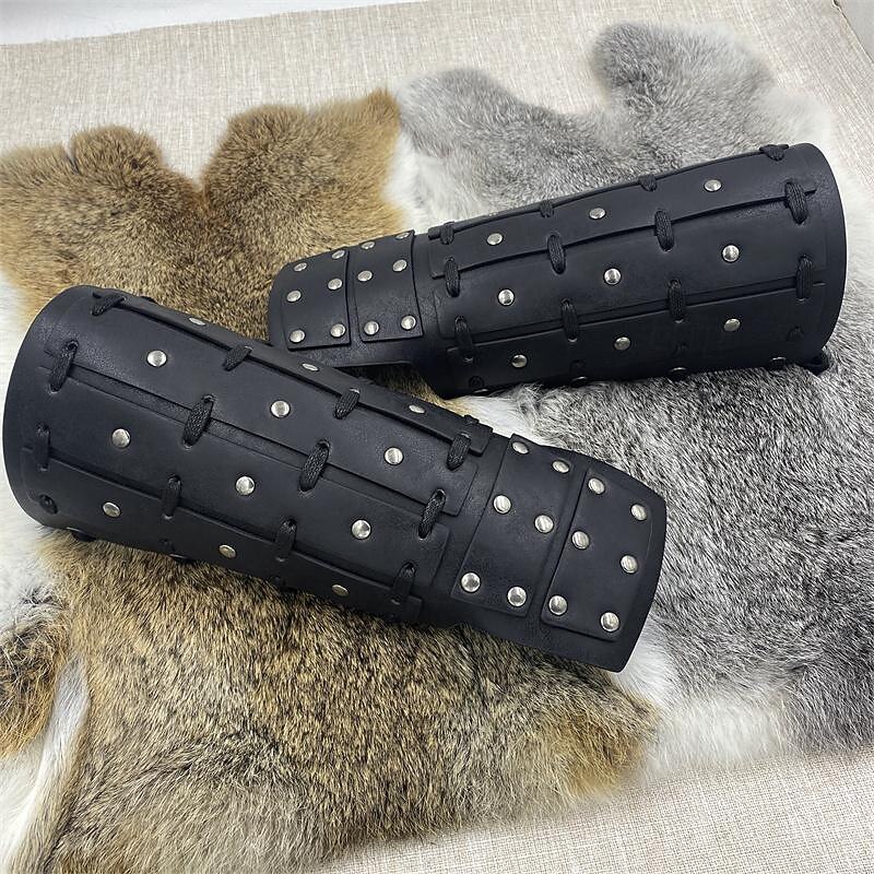 Retro Vintage Punk & Gothic Medieval Armor Wristband Wrist Brace Viking Knights Templar Crusader Archery Fancy Dress Men's Viking Fantasy Halloween Carnival Masquerade Party Stage LARP Adults' 1