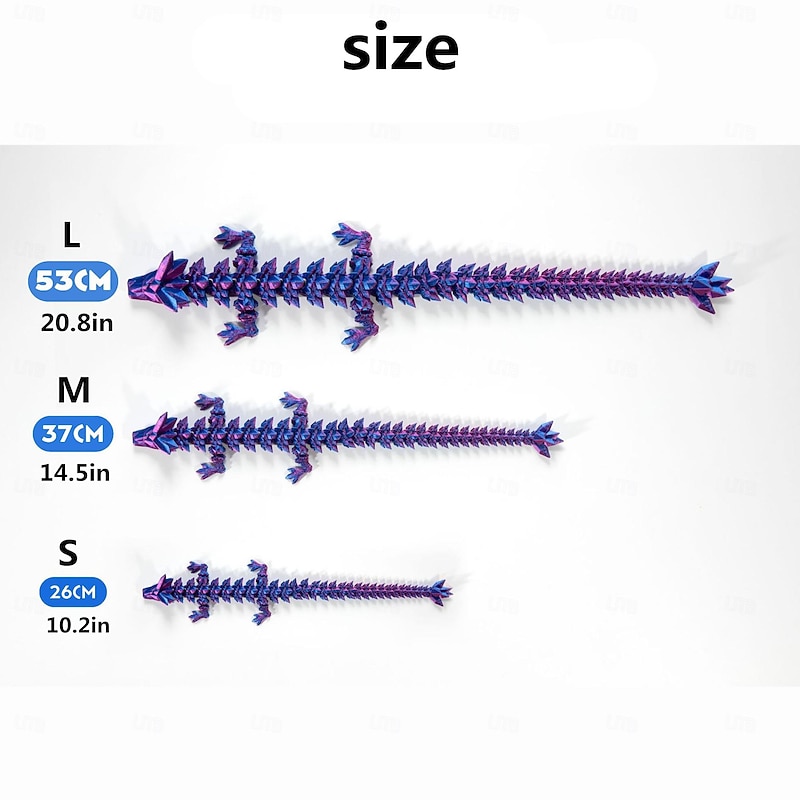 3D Printed Crystal Dragon Gem Dragon 3D Articulated Dragon Toys Rotatable and Dragon Chinese Flexible Realistic Ornament2