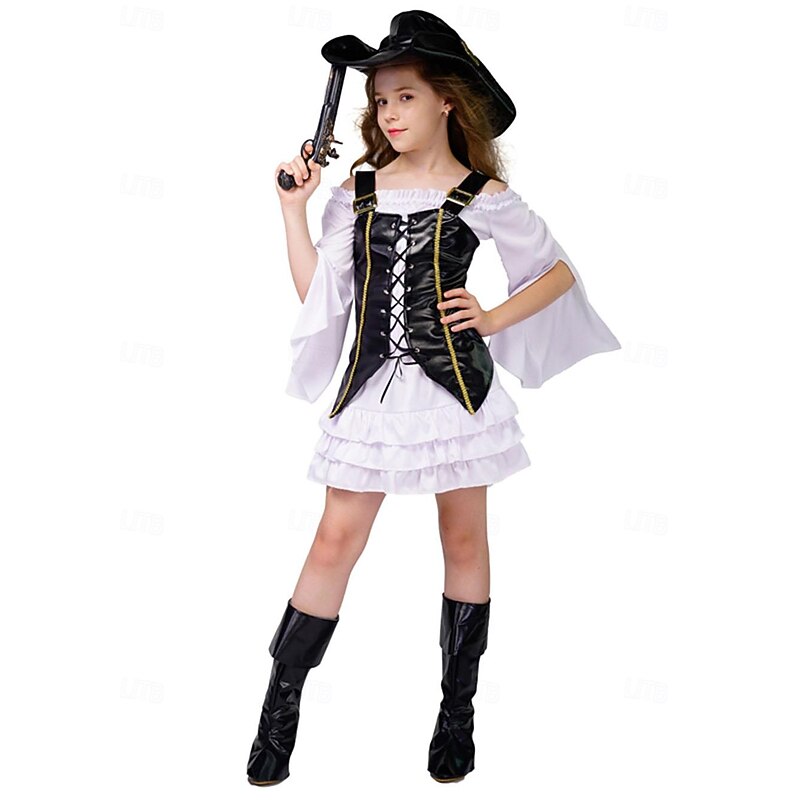 Pirates of the Caribbean Pirates of the Caribbean Cosplay Costume Outfits Cosplay Costume Party Movie Cosplay for Girls' Kid's Carnival Masquerade4