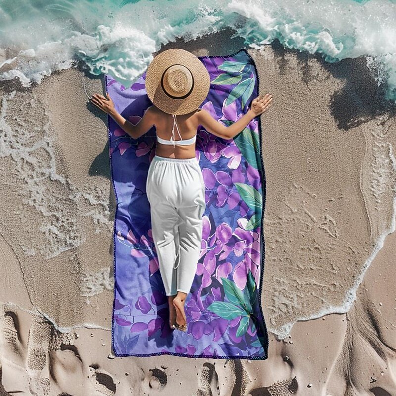 Floral Beach Towel,Beach Towels for Travel, Quick Dry Towel for Swimmers Sand Proof Beach Towels for Women Men Girls Kids, Cool Pool Towels Beach Accessories Absorbent Towel3