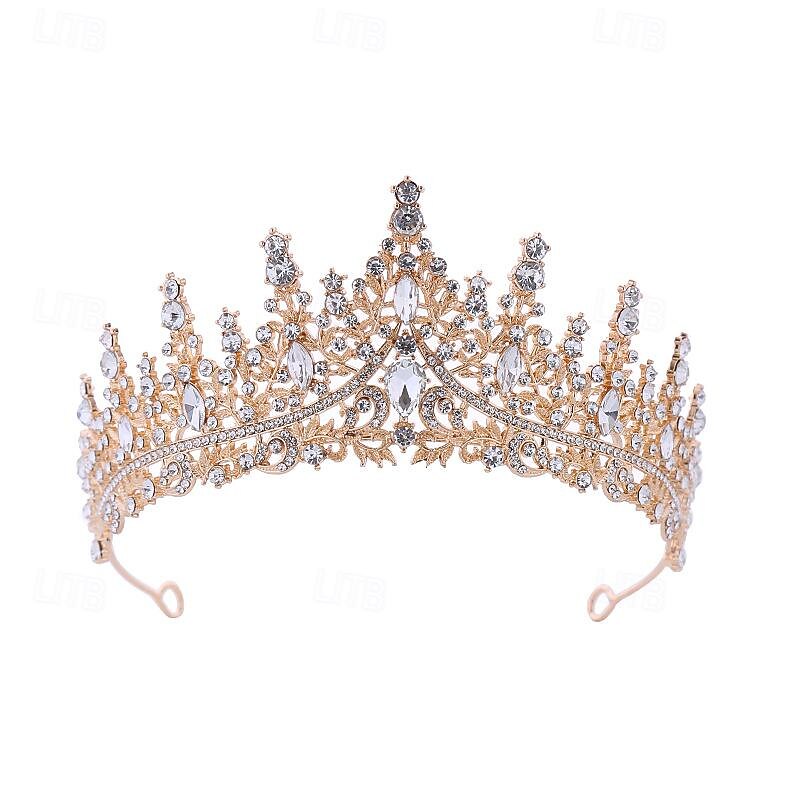 Bride Crown Alloy Hair Accessories Wedding Dresses Diamond Hair Hoops Electroplated Birthday Crown Dinner Wedding Headgear2