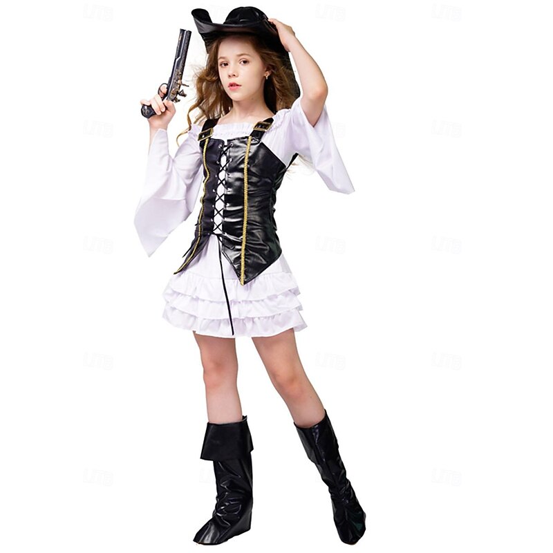 Pirates of the Caribbean Pirates of the Caribbean Cosplay Costume Outfits Cosplay Costume Party Movie Cosplay for Girls' Kid's Carnival Masquerade3