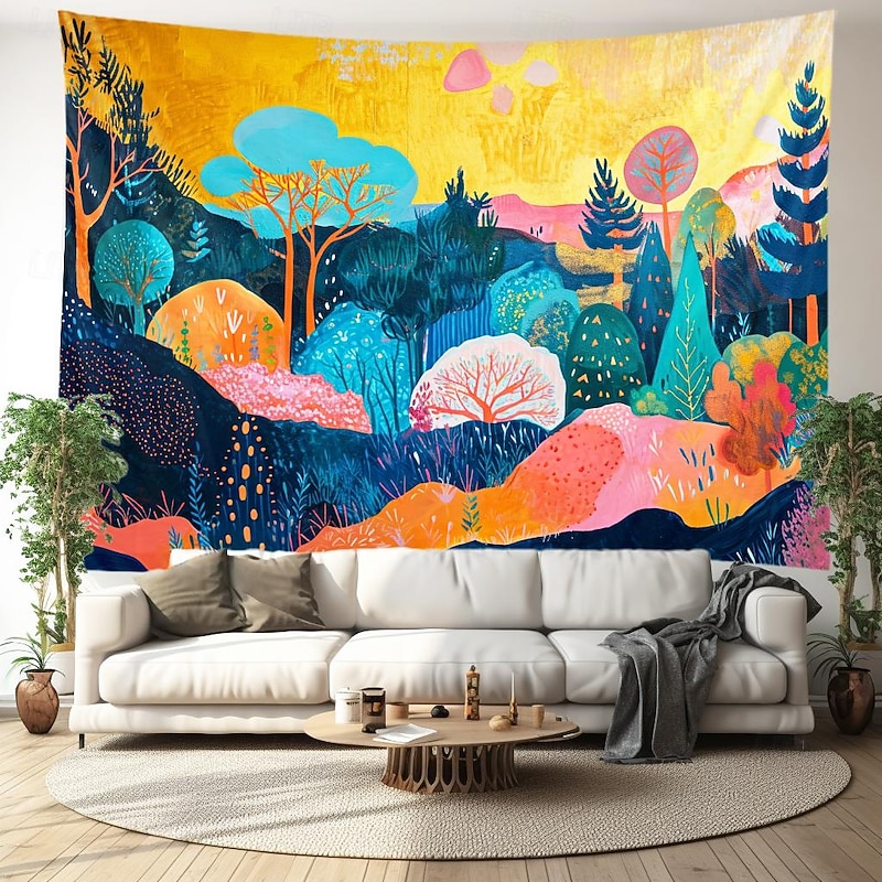 Asthetic Colorful Mountain Hanging Tapestry Wall Art Large Tapestry Mural Decor Photograph Backdrop Blanket Curtain Home Bedroom Living Room Decoration4