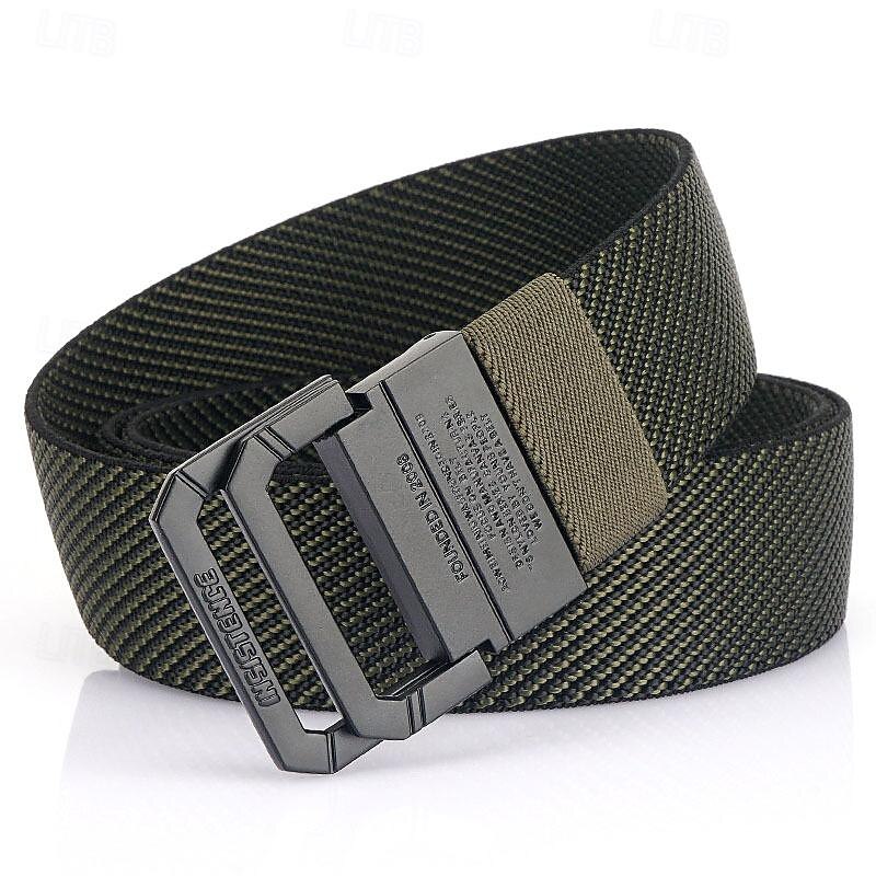 Men's Double-ring Buckle Belt Waist Belt Black Kakhi Alloy Durable Adjustable Plain Outdoor Daily3