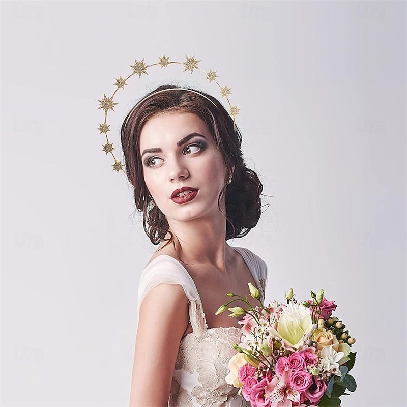 Bride's Halo Hairband Exotic Charm Goddess Rhinestone Crown Butterfly Moon And Star Headwear4