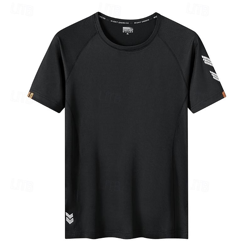 Men's T shirt Tee Gym Shirt Sports T-Shirt Crew Neck Short Sleeve Sports & Outdoor Vacation Casual Daily Gym Quick dry Breathable Plain Black White Activewear Fashion Basic