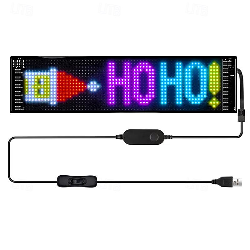 LED Car Sign Ultra Thin Flexible LED Matrix Panel USB 5V Bluetooth Application Control DIY Programmable Scrolling LED Sign for Car Party Wedding Festival, Car Accessories2
