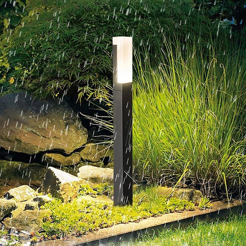 Outdoor Bollard Light Outdoor LED Path Lights 30/40/60/80cm Aluminium Anthracite Base Light, Modern Design Garden Lamp, IP65 Weatherproof, Garden Floor Lamp, 3000 K Warm White