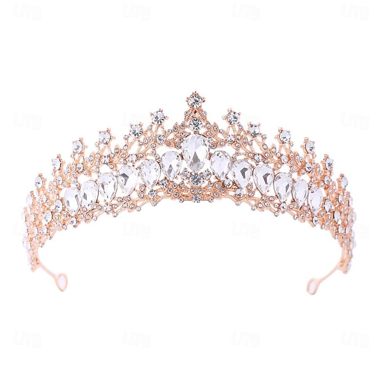 Bride's Crown Headwear Metal Hair Ornament Birthday Crown Crystal Hair Hoop Luxury Headwear Winter2