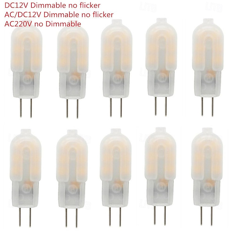 10/20pcs Mini G4 LED Bulb AC DC12V AC 220V 2W Ampoule Led Lamp Corn Lights Replace Halogen Spotlight Chandelier Halogen Lamp