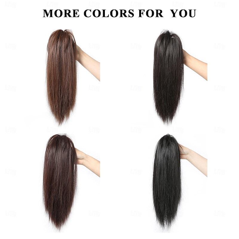Drawstring Ponytails Women / Classic / Easy dressing Synthetic Hair Hair Piece Hair Extension Straight 16 inch Valentine's Day / Party Evening / Party / Evening3