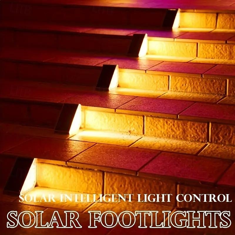 Outdoor Motion Solar LED Step Light Garden Waterproof Deck Light Steps Stair Patio Yard Park Walkway Lighting Landscape Decor Light 2/4/8PCS2