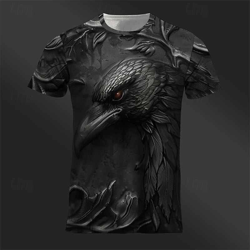 Men's Graphic Animal Eagle T Shirt Tee Top Short Sleeve T shirt 3D Print Crew Neck Shirt Designer Casual Street Style Sports Outdoor Holiday Going out Silver Black Light Grey Spring & Summer Clothing3