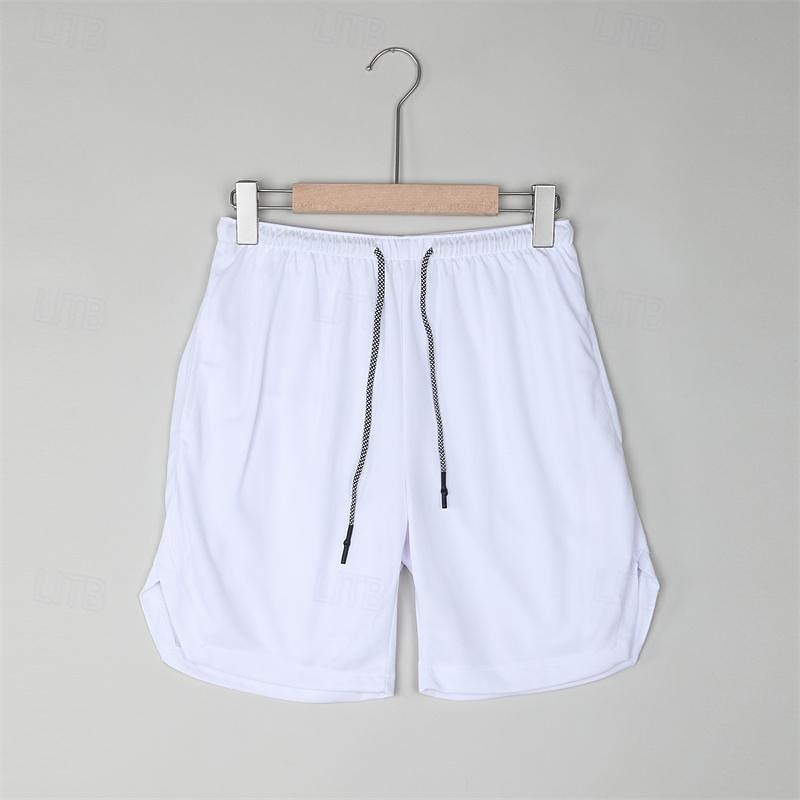 Men's Sports Outdoor Athletic Breathable Quick Dry Moisture Wicking 2 in 1 with Phone Pocket Liner Solid Colored Activewear Dark Grey Black Stretchy4