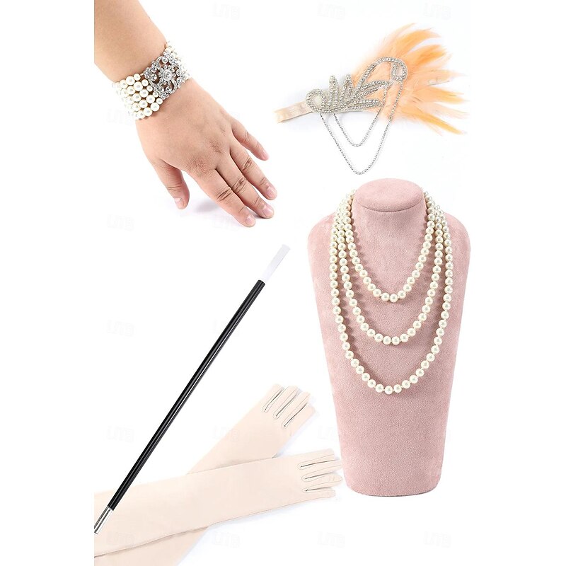 Retro Vintage Roaring 20s 1920s Flapper Dress Outfits Cocktail Dress The Great Gatsby Flapper Girl Wedding Guest Sequins Fancy Dress Women's Wedding Wedding Guest Party / Evening Adults' 1 Bracelet3