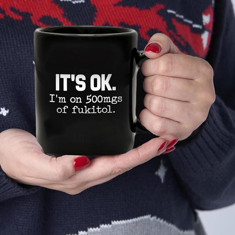 Graphic Letters Daily Designer Retro Vintage Mug,Ceramic Funny Coffee Mug Black, Father's Day Gift 1.2oz/330ml3