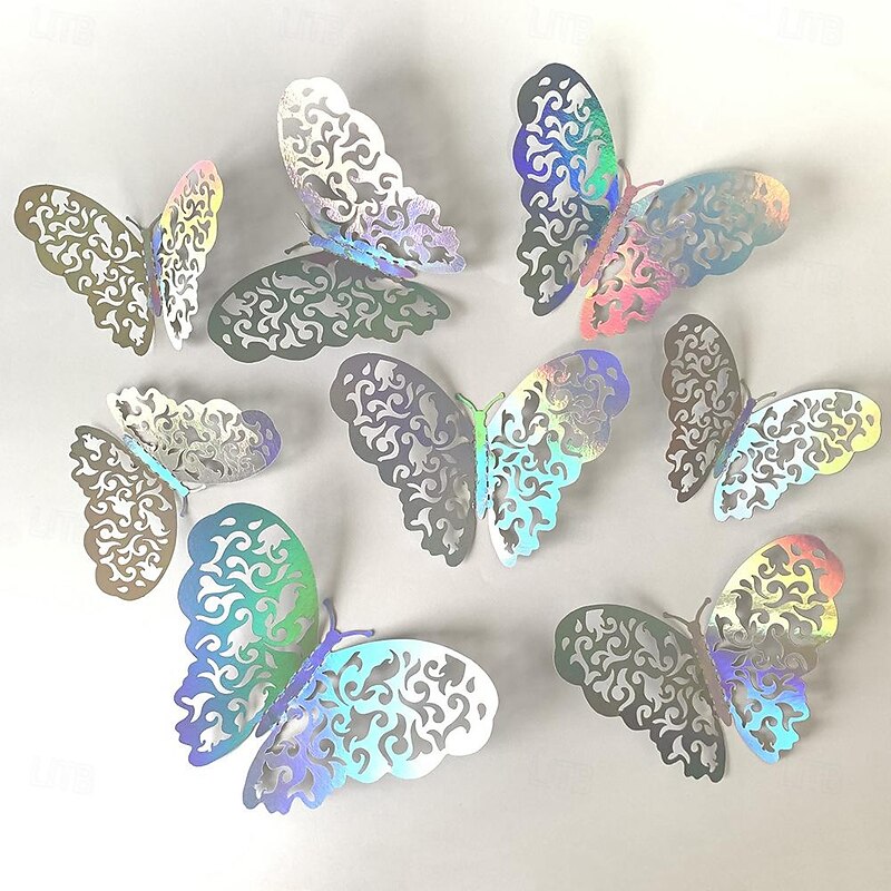 24 Pcs 3D Butterfly Wall Stickers Cake Balloon Decorative Accessories for Wedding Festivals and Parties in Foreign Trade2