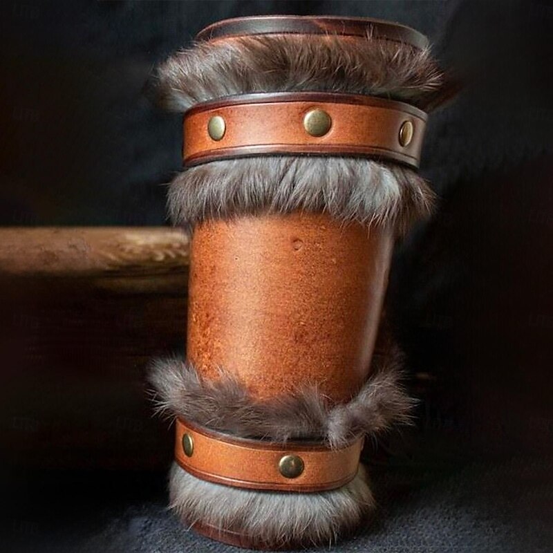 Retro Vintage Punk & Gothic Medieval Armor Wristband Wrist Brace Knight Ritter Viking Crusader Archery Fancy Dress Men's Viking Halloween Carnival Masquerade Party Stage LARP Adults' 1 Wrist Brace4