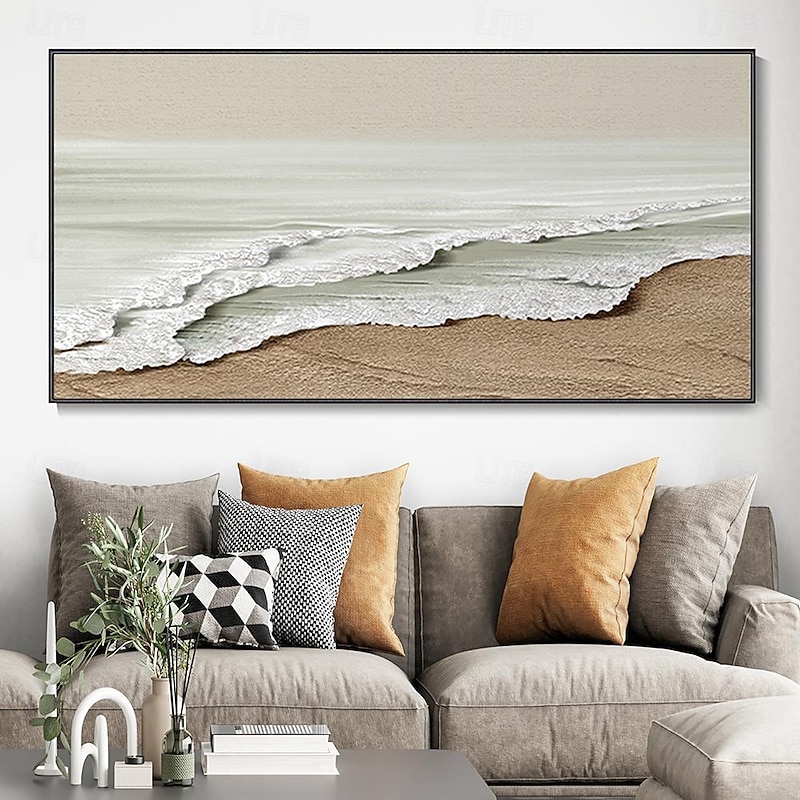 White Sea Waves Oil Painting Hand Painted Large Texture Sea Landscape Painting Home Decor Painting On Canvas Fashion artwork Wall Art Decoration4