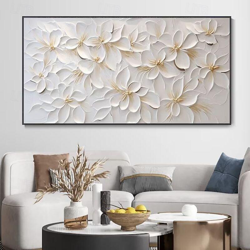 Handmade Oil Painting Canvas Wall Art Decoration Abstract 3D Palette Knife Abstract Texture Flowers for Home Decor Rolled Frameless Unstretched Painting2