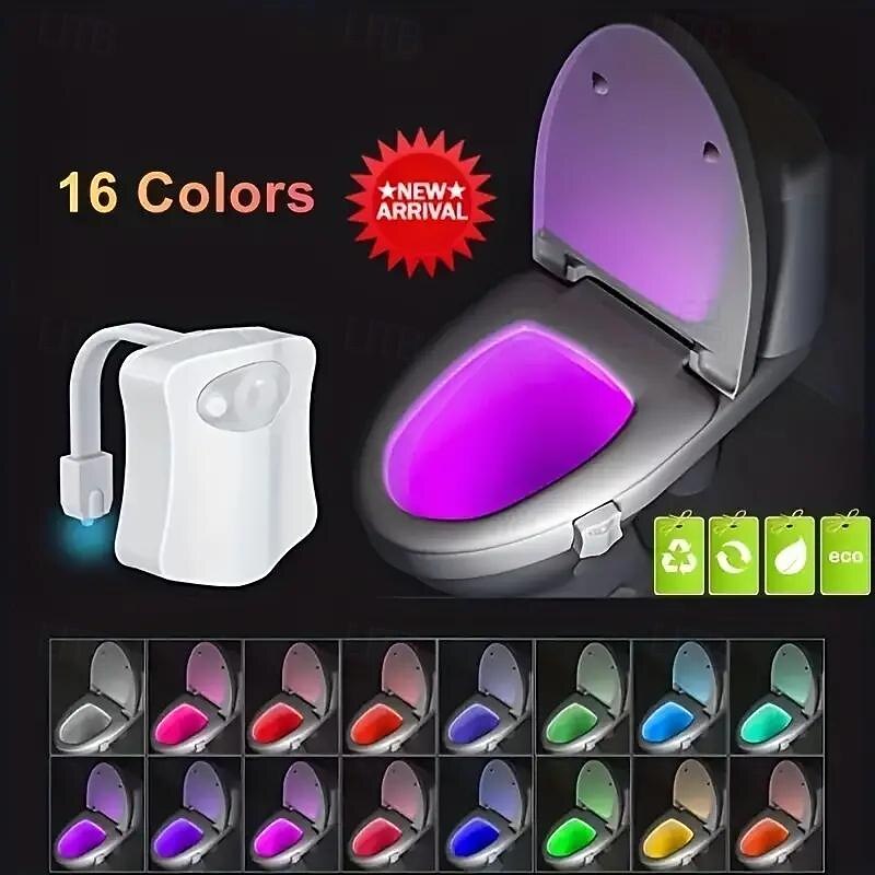 LED Human Body Sensing Light up in Night Human Body Toilet Hanging Atmosphere 8/16 Colors Toilet Sensing Light Toilet Lid Light3