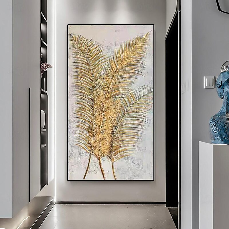 Golden Leaves Contemporary Art hand painted Abstract Oversized Extra painting Large Knife Palette Painting Hand Painted Thick Texture Modern painting Wall Art painting for living room bedroom artwork3