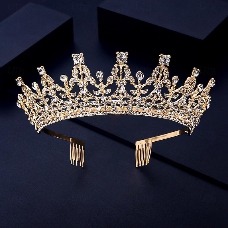 Luxury Queen's Crown Wedding Banquet Party Pan Hair Crown Water Diamond Hair Accessories Bride Crown Headband3