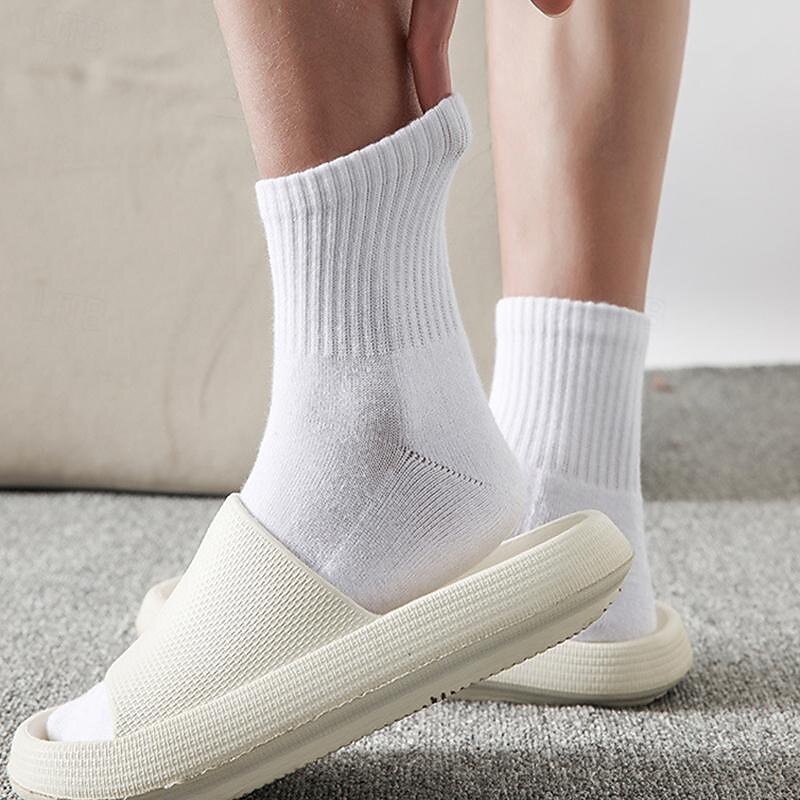 Men's 5 Pack Multi Packs Socks Ankle Socks Running Socks Casual Socks Black White Color Plain Sports & Outdoor Casual Daily Basic Medium Spring Fall Fashion4