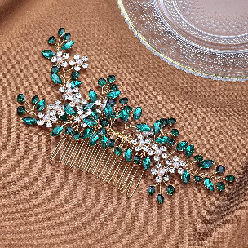 Hair Combs Headdress Rhinestone Alloy Wedding Cocktail Retro Wedding With Crystals Splicing Headpiece Headwear