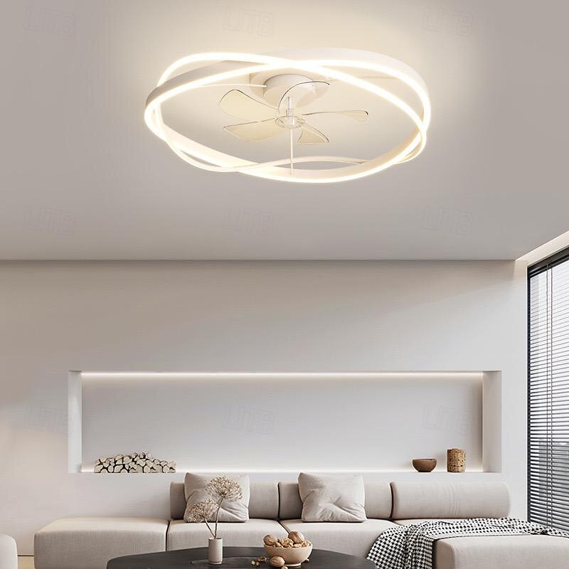 Led Ceiling Light Fan Light Simple Nordic Smart Style Acrylic Metal Bedroom Study Living Room Warm Light 1-Light 60Cm 110-120V 220-240V2