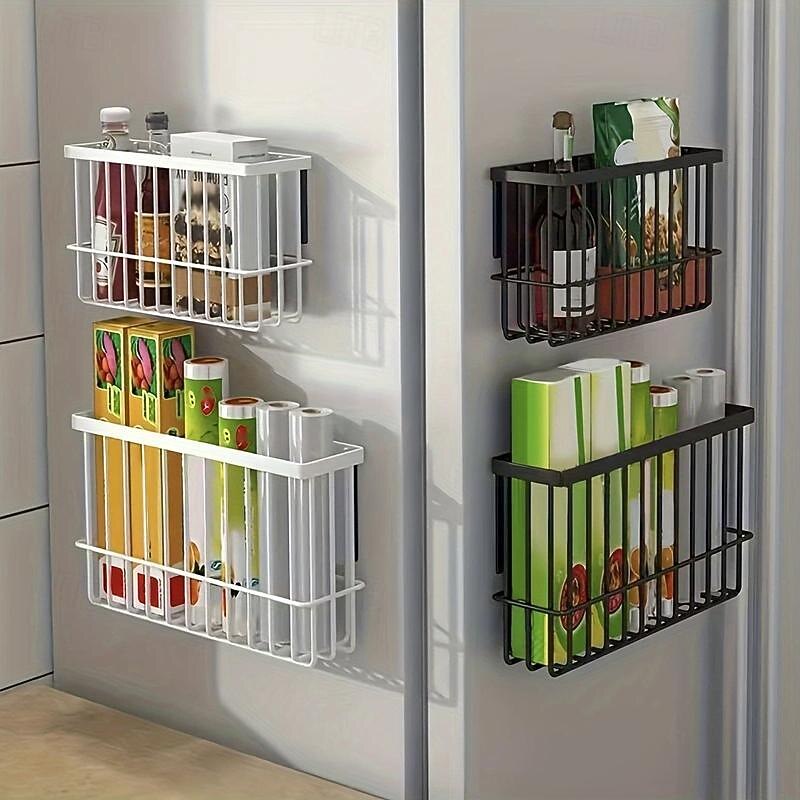 2pcs Storage Racks Metal Wire Storage Basket Wall Hanging Basket Wall Mounted Organizer Basket for kitchen Office Pantry Bathroom Cabinet Kitchen Organizers and Storage Kitchen Accessories2