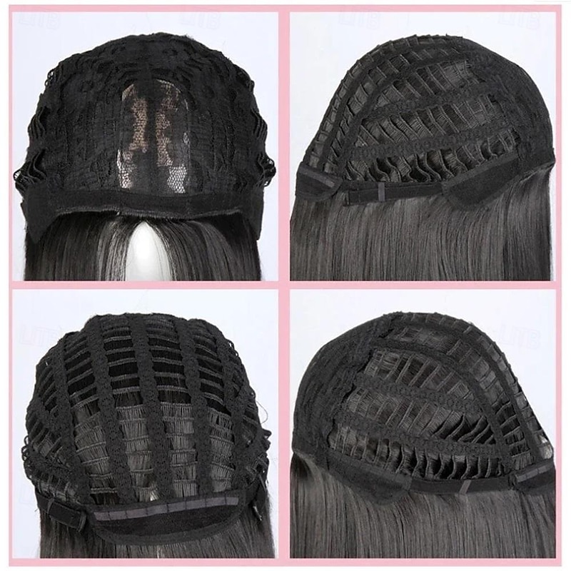 Wig Short Hair Dyed Gradient White Gold Wavy Wig4