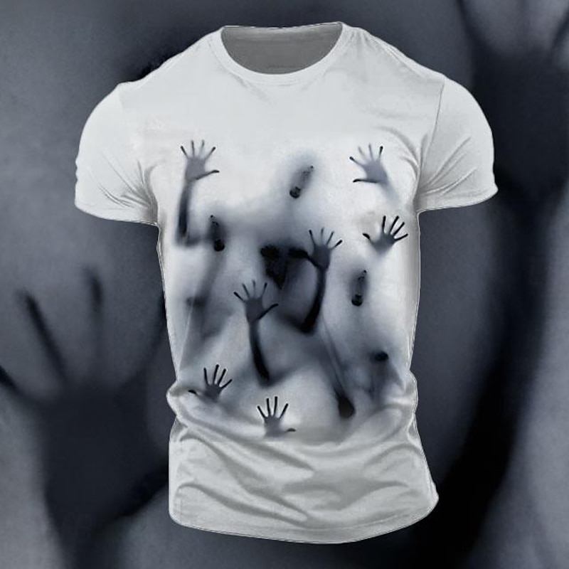 Men's Graphic Reflection T Shirt Short Sleeve T shirt 3D Print Crew Neck Shirt Retro Vintage Casual Street Style Sports Outdoor Holiday Going out Black Red Gray Spring & Summer Clothing Apparel S M L