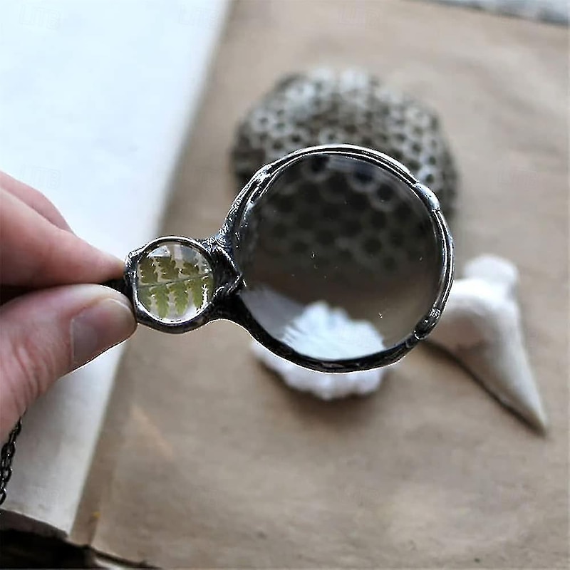 Rondom Magnifying Glass Necklace Gift Reading Magnifying Glass Pendant Necklace For Elderly Magnifying Lens For Books Newspapers Reading Jewelry4