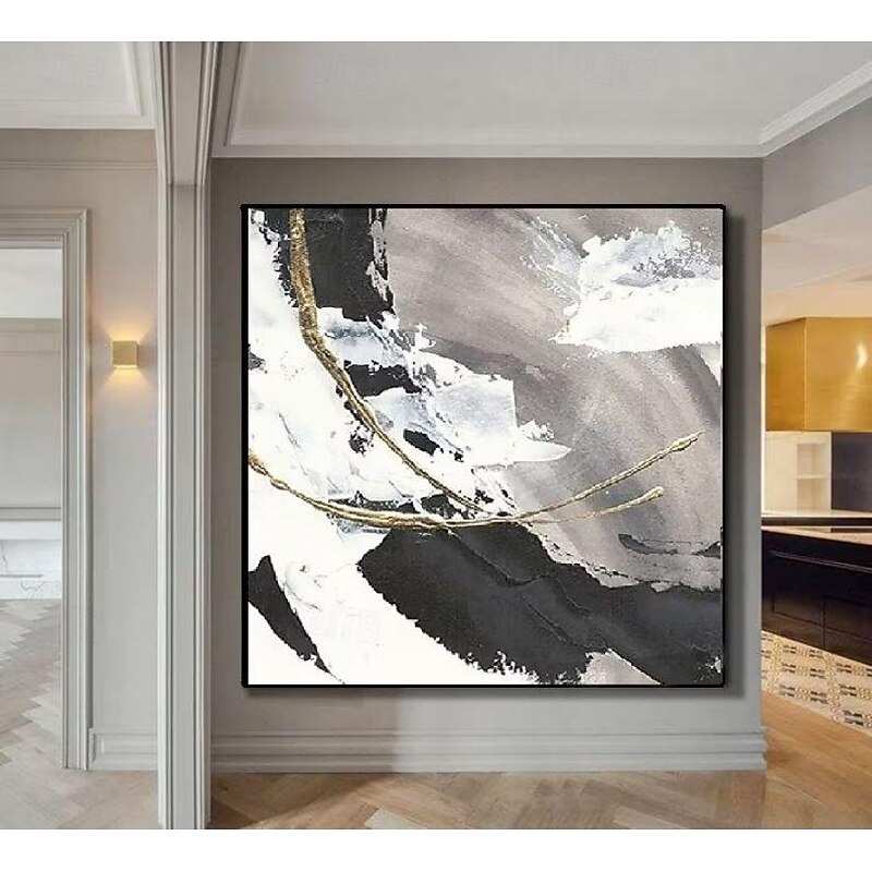 Handmade Oil Painting Canvas Wall Art Decoration Colorful Abstract Black And White Minimalism for Home Decor Rolled Frameless Unstretched Painting3