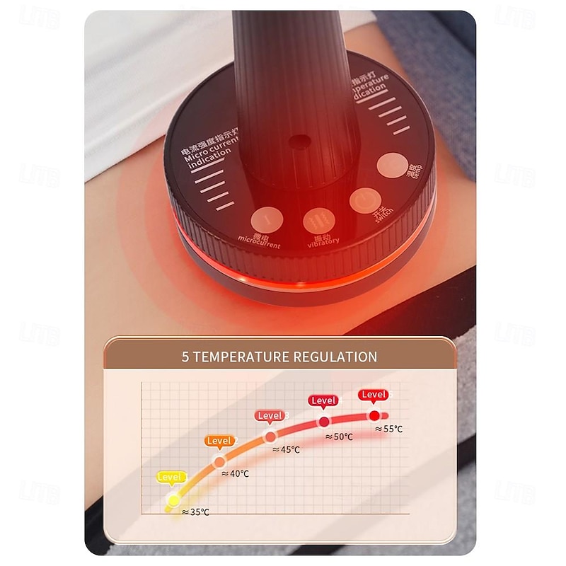 Wireless Health Dredge Meridian Massage Brush Detoxi Warm Moxibustion Microcurrent Body Slimming Massager Infrared Red Light Hot Compress Waist Belly Massage Relaxation Tool3