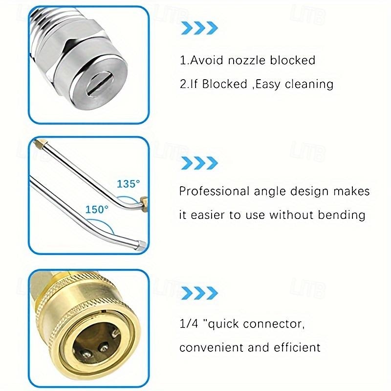 Car Washer High Pressure Car Under Body Chassis Washer Undercarriage Cleaner Surface Water Broom Cleaner Kit For 1/4 Connector Power Road Washer Car Cleaning Tool4