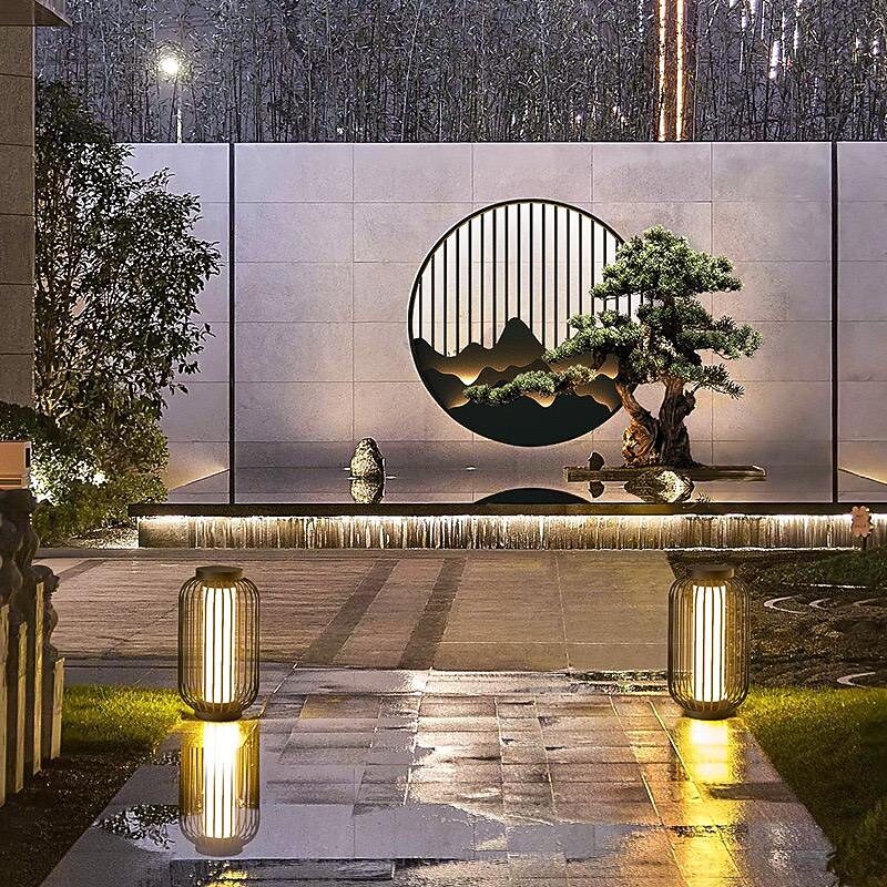 Wall Lamp Outdoor Metal New Chinese Style Peak Bedside Staircase Foyer Courtyard Balcony Warm Light Ip65 40-80Cm 110-120V 220-240V2