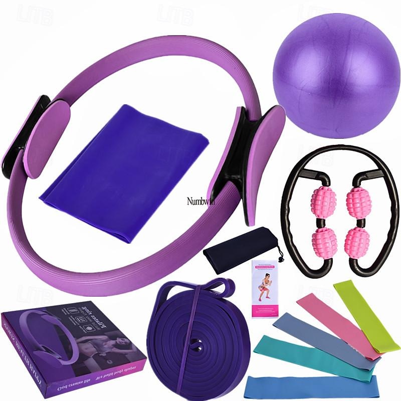 Massage Stick Ring Ball Thirteen Piece Set Yoga Ball Tension Belt Latex Resistance Belt Fitness Household Small Equipment Set