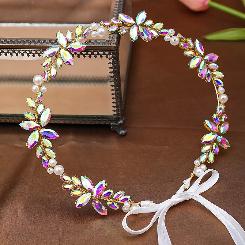 Crown Tiaras Headbands Headpiece Rhinestone Alloy Wedding Cocktail Luxury Retro With Rhinestone Faux Pearl Headpiece Headwear2