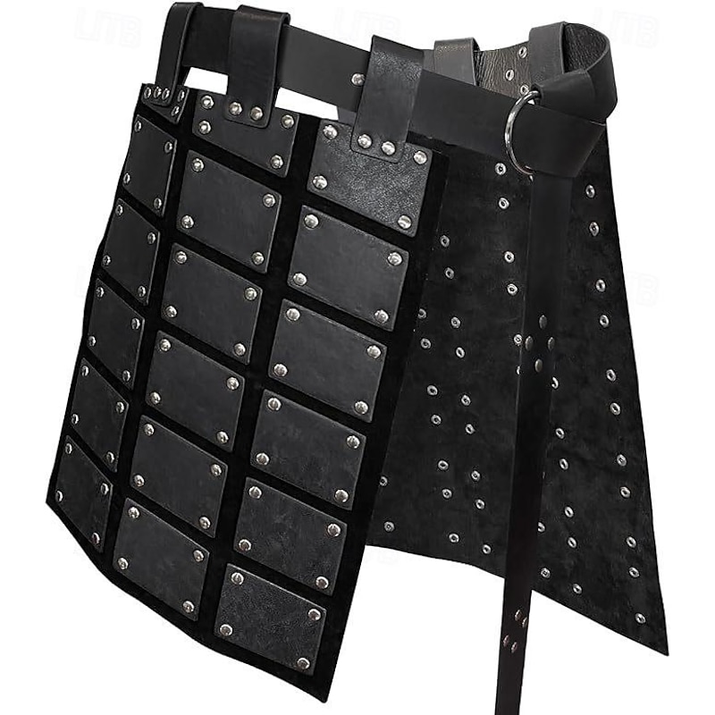 Punk & Gothic Medieval Renaissance Skirt Waist Belt Warrior Viking Ranger Archery Solid Colored Fancy Dress Men's Viking Halloween Carnival Masquerade Masquerade LARP Ren Faire Adults' Skirts3