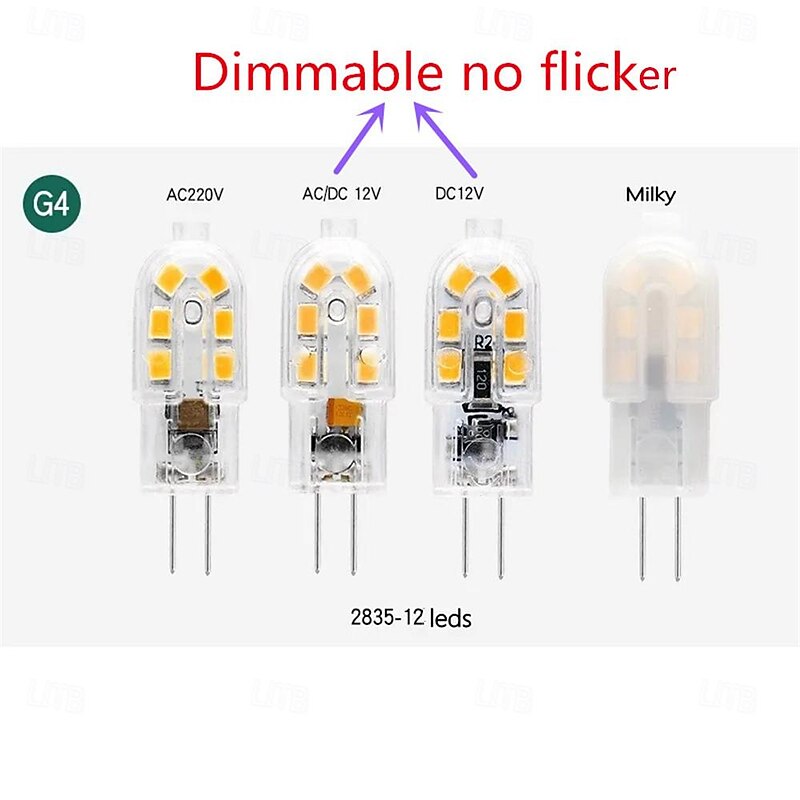 10/20pcs Mini G4 LED Bulb 2W Ampoule Led Lamp AC DC12V AC 220V Corn Lights Replace Halogen Spotlight Chandelier Halogen Lamp3