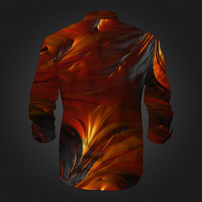 Men's Ombre Geometric Pattern Button Up Shirt Printed Shirts Long Sleeve Artistic Abstract Subcultural Causal Casual Spring & Summer Turndown Print Button-Down Purple Orange2